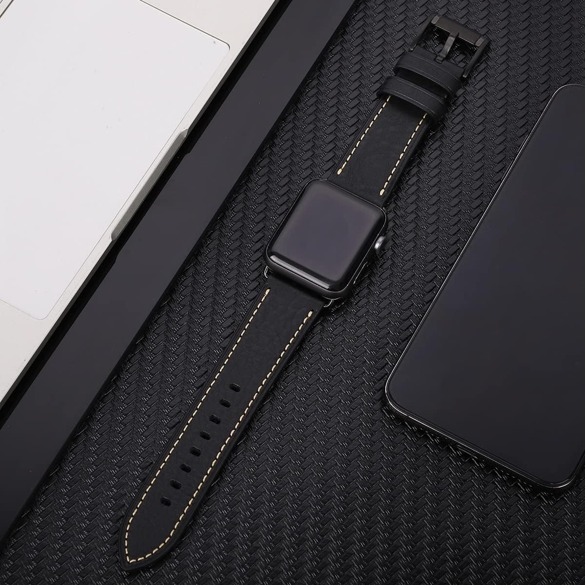 HUAFIY Compatible for Apple Watch Bands 42mm 44mm45mm46mm 49mm 38mm 40mm41mm, Genuine Leather Band Strap for iWatch Series 11/10/9/8,7,6,5,4,3,2,1, Ultra3 2 1 - Image 4