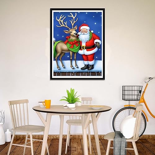 Miniatura 2 de Wergund - Kits de pintura de diamantes de Papá Noel, kits de pintura de diamantes para adultos y niños, bordado de diamantes de imitación de