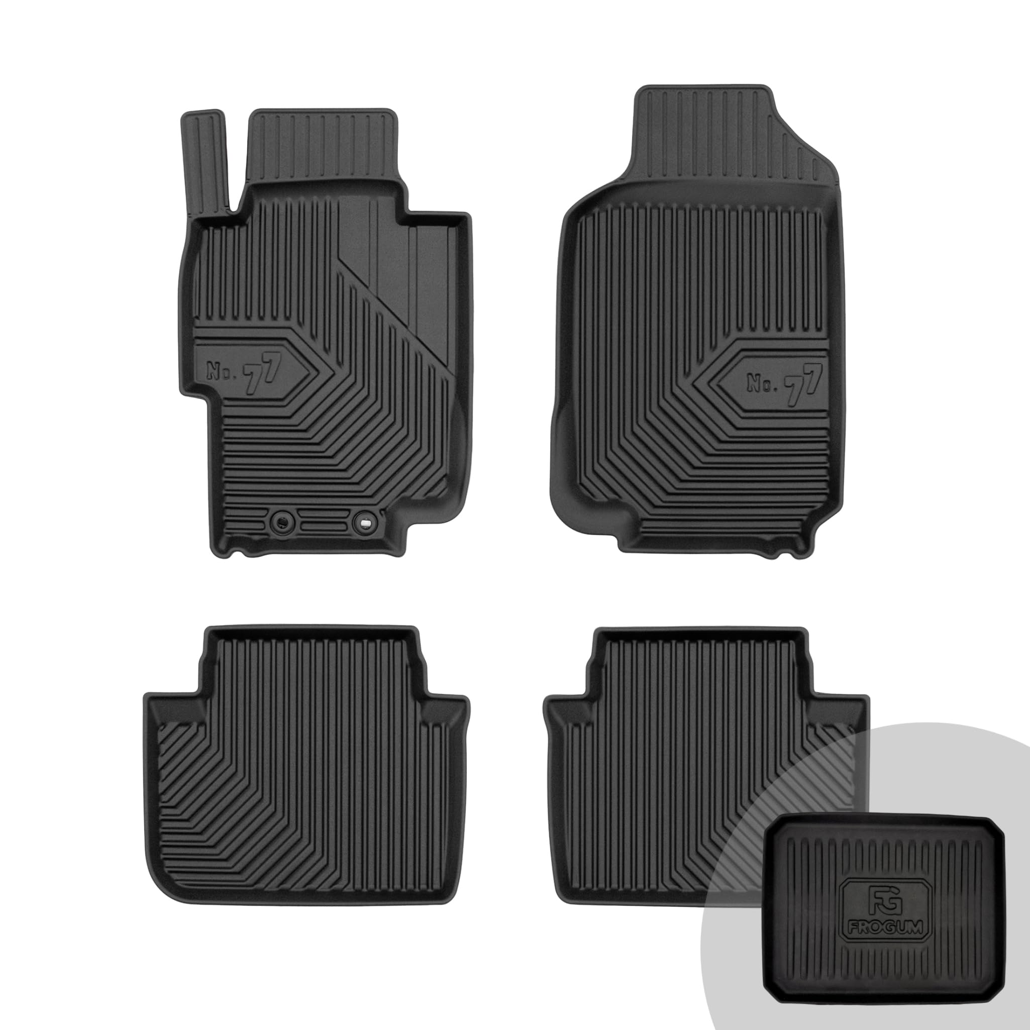 FROGUM No.77 Alfombrillas para Coche Alfombras para Honda Accord VII 2002-2008 | Borde Alto | para Todo el año | Tamaño