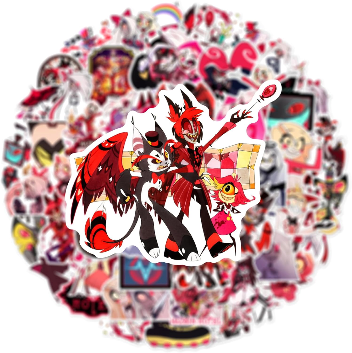 JSYAVG 55pcs Cool Hazbin Hotel Stickers for Kids Girls Teens Adult,Waterproof Vinyl Hazbin Hotel Decal for Water Bottle Skateboard Guitar Travel Case Bike Laptop Car Bumper Luggage Phone - Image 6