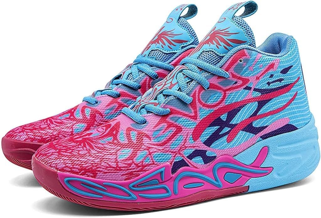 Men's High Top Mesh Basketball Shoes with Anti Slip Wear-Resistant Fashionable Sports Leisure Boots