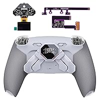 Vista 13 de eXtremeRate Spark Back Paddles Kit for PS5 Controller BDM-030 040 050, OLED Display + Clicky Trigger Stops + Ergonomic Rubberized Grips Remappable 4