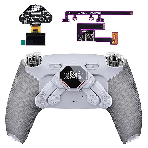 Miniatura 12 de eXtremeRate Spark Back Paddles Kit for PS5 Controller BDM-030 040 050, OLED Display + Clicky Trigger Stops + Ergonomic Rubberized Grips Remappable 4