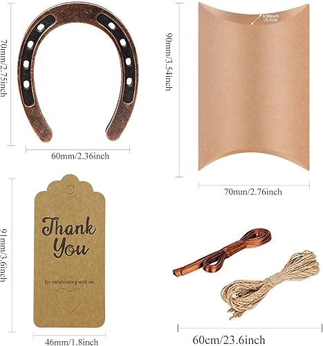 Miniatura 2 de 20 cajas de recuerdos de boda para fiesta de herradura de la suerte, zapatos de caballo para decoraciones de fiesta de vaquero occidental, caja de