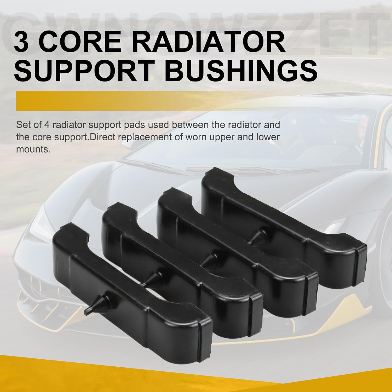 GM Radiator Mount Cushion 4012-326-681S Black Rubber 3 Core Radiator for Buick Chevrolet GMC