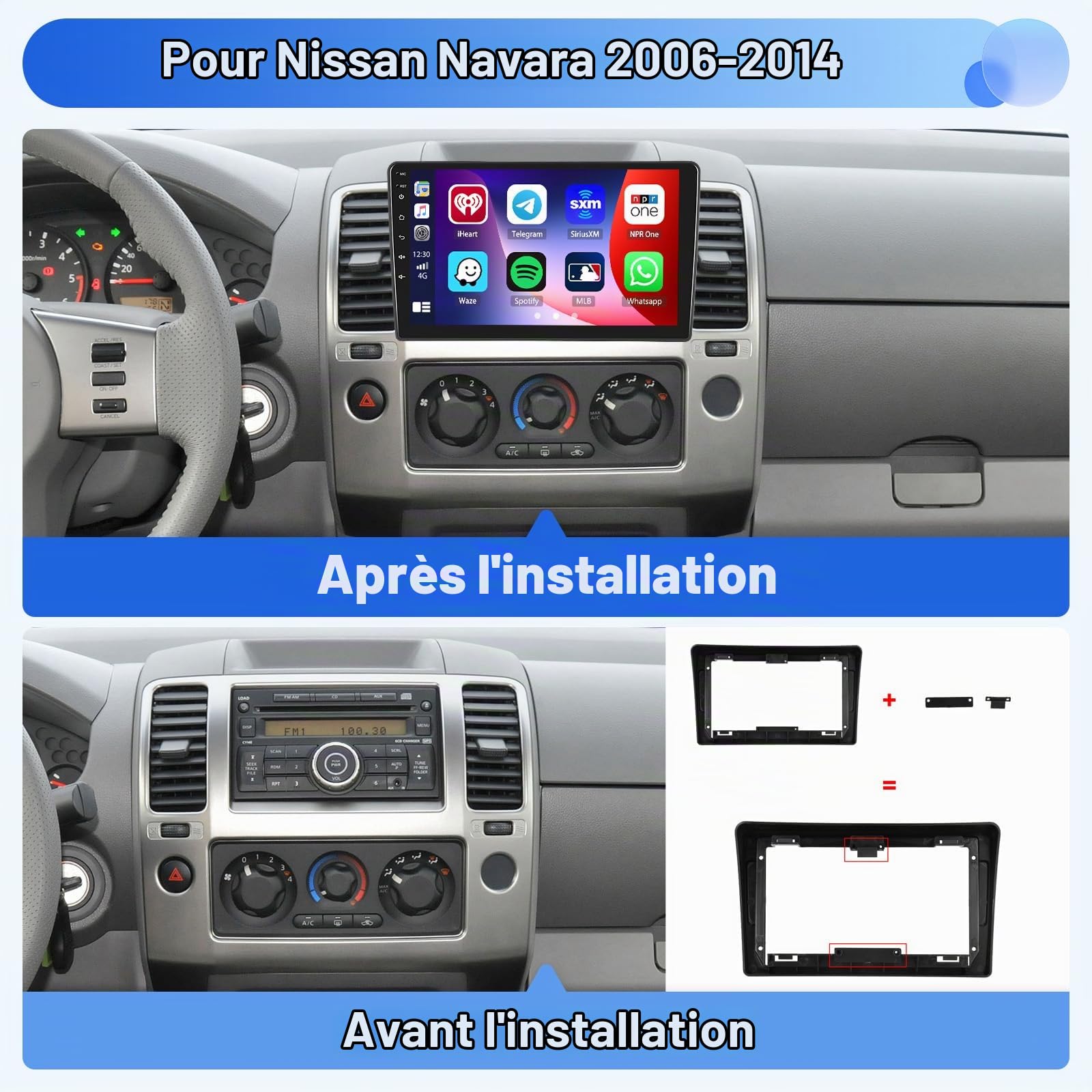 Inefala 4+64G 9'' Android 15 Radio pour Nissan Navara 2006-2014