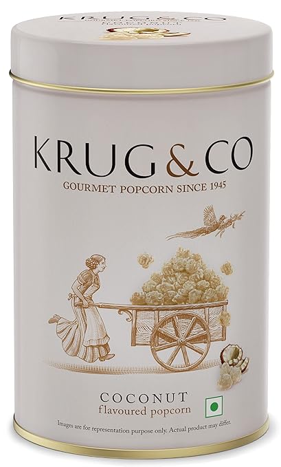 Krug & Co - Gourmet Coconut Popcorn - Tin (100gms)