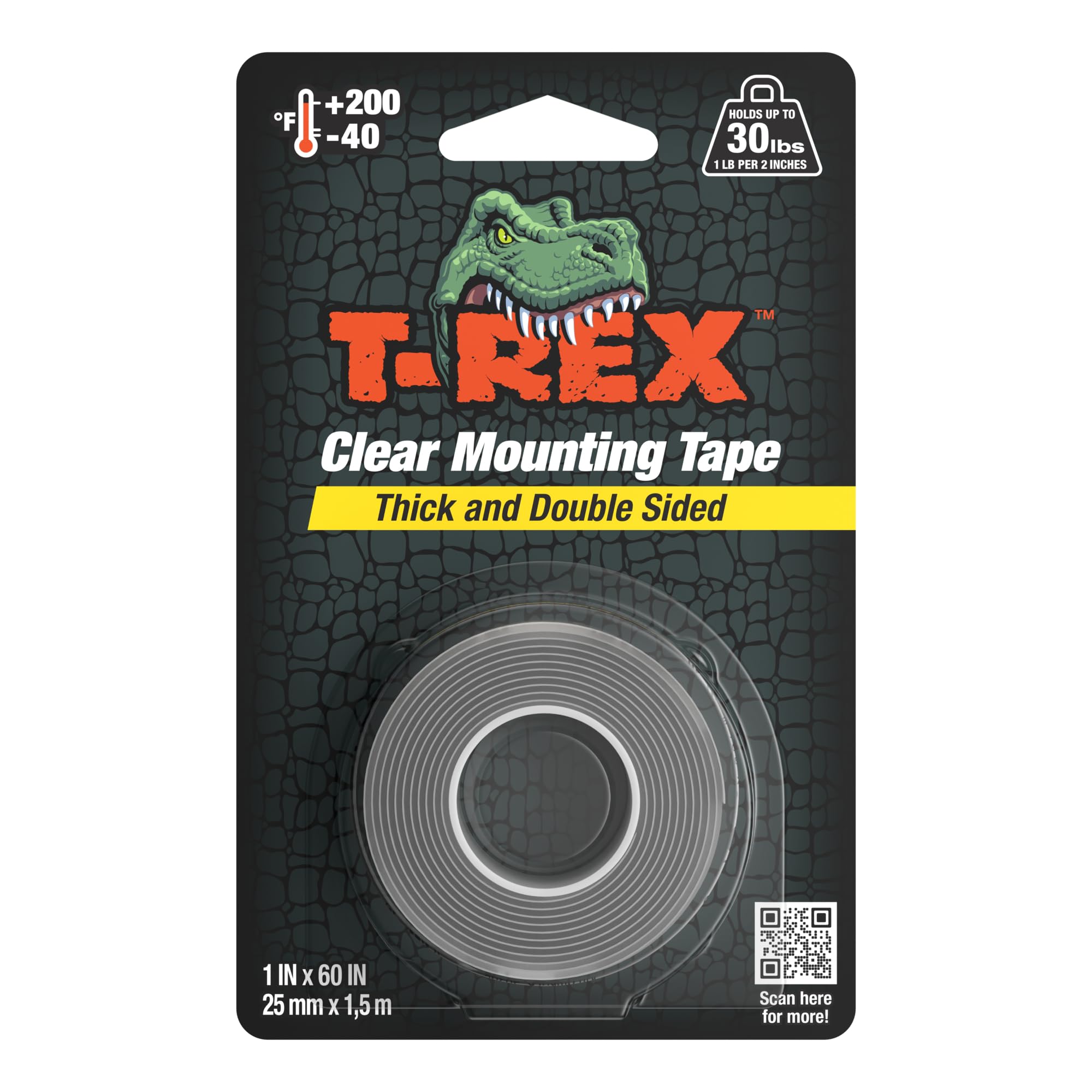 Shurtape T-Rex Clear Mounting Tape 25Mm X 1.5M 285664 075353148211