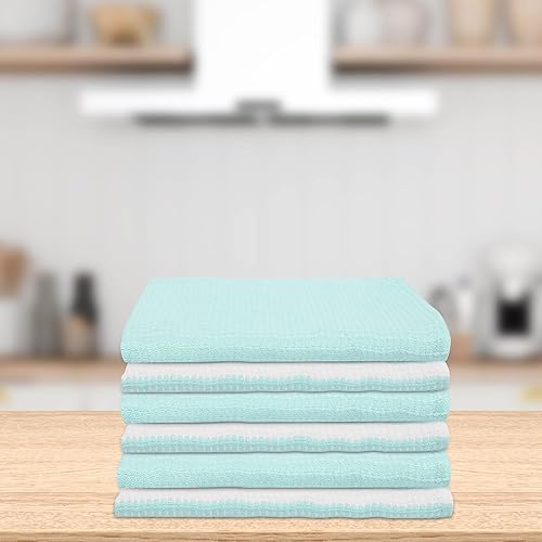 Miniatura 5 de Gratico Juego de 6 paños de cocina de pistarayas blancas de secado rápido, altamente absorbentes, 100% algodón, tamaño 17 x 27 pulgadas, con lazo