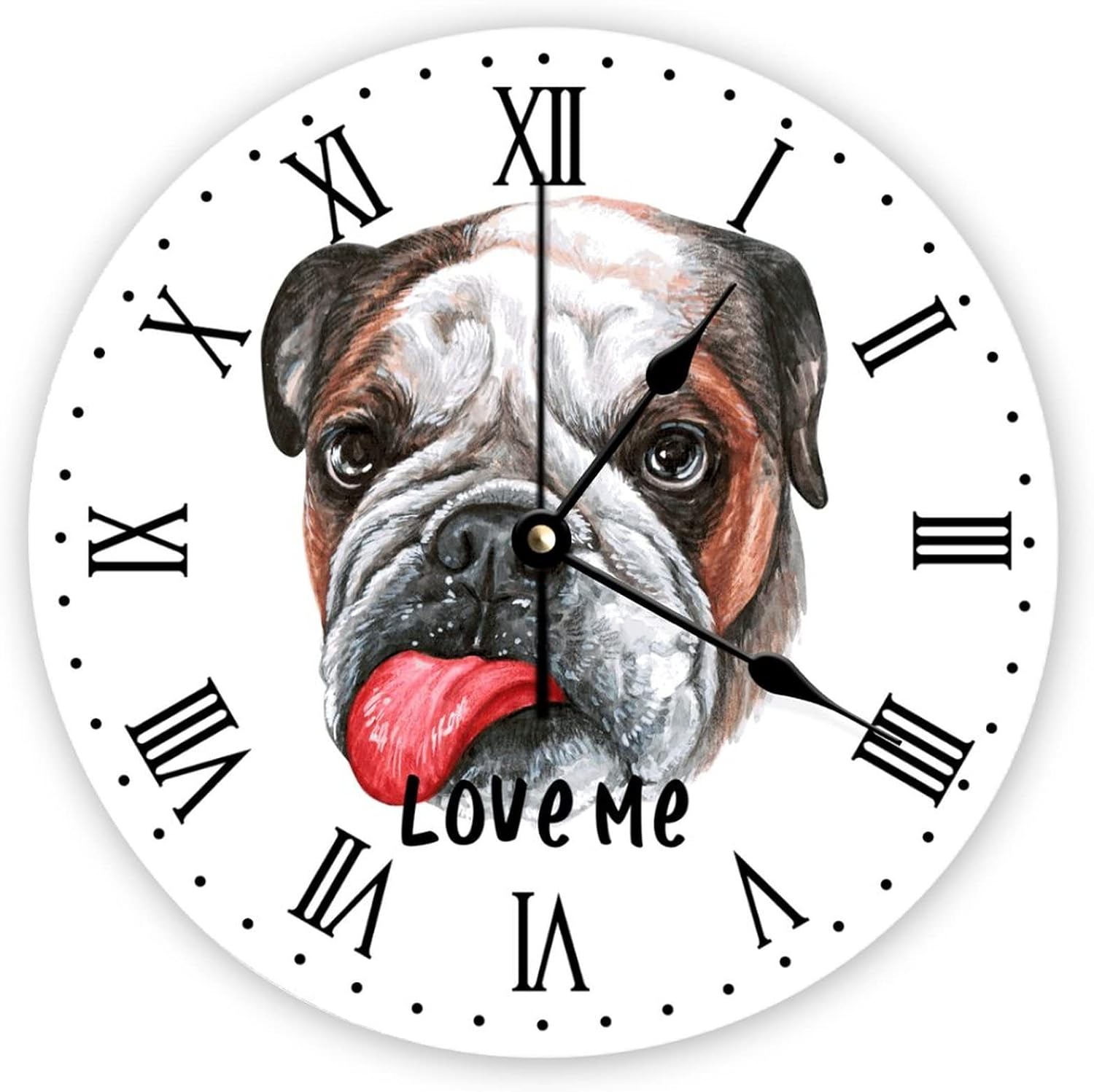 Alaskan Malamute Wooden Wall Clock - Love Me Alaskan Malamute Wall Clocks for Bedroom Living Room Home Office School Wall Art Decor, 15 X 15 Inch