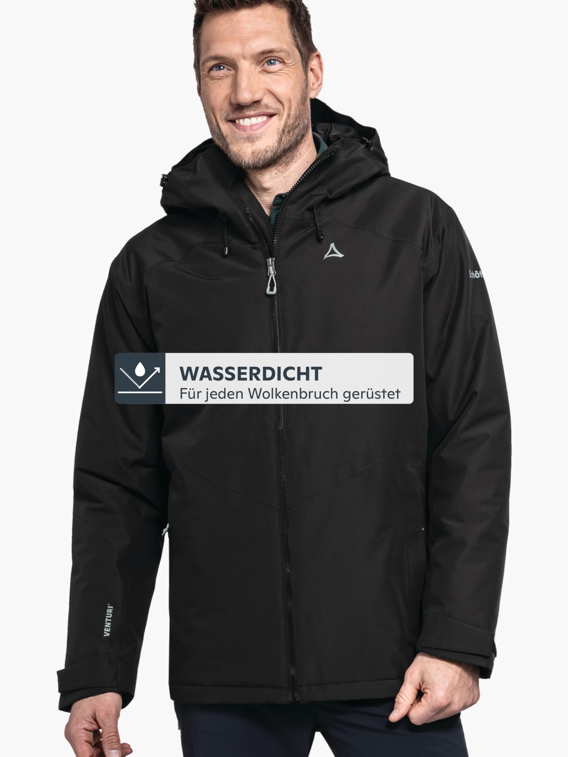 Schöffel Herren Ins Jacket Style Wildkar MNS, wetterfeste Outdoorjacke mit 2-Wege-Stretch, atmungsaktiver, wasserdichter Anorak mit verstellbarer Kapuze