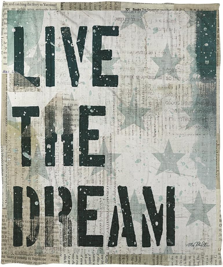 Manual Woodworkers & Weavers Coral Fleece Throw Blanket, 60 by 80-Inch, American Live The Dream