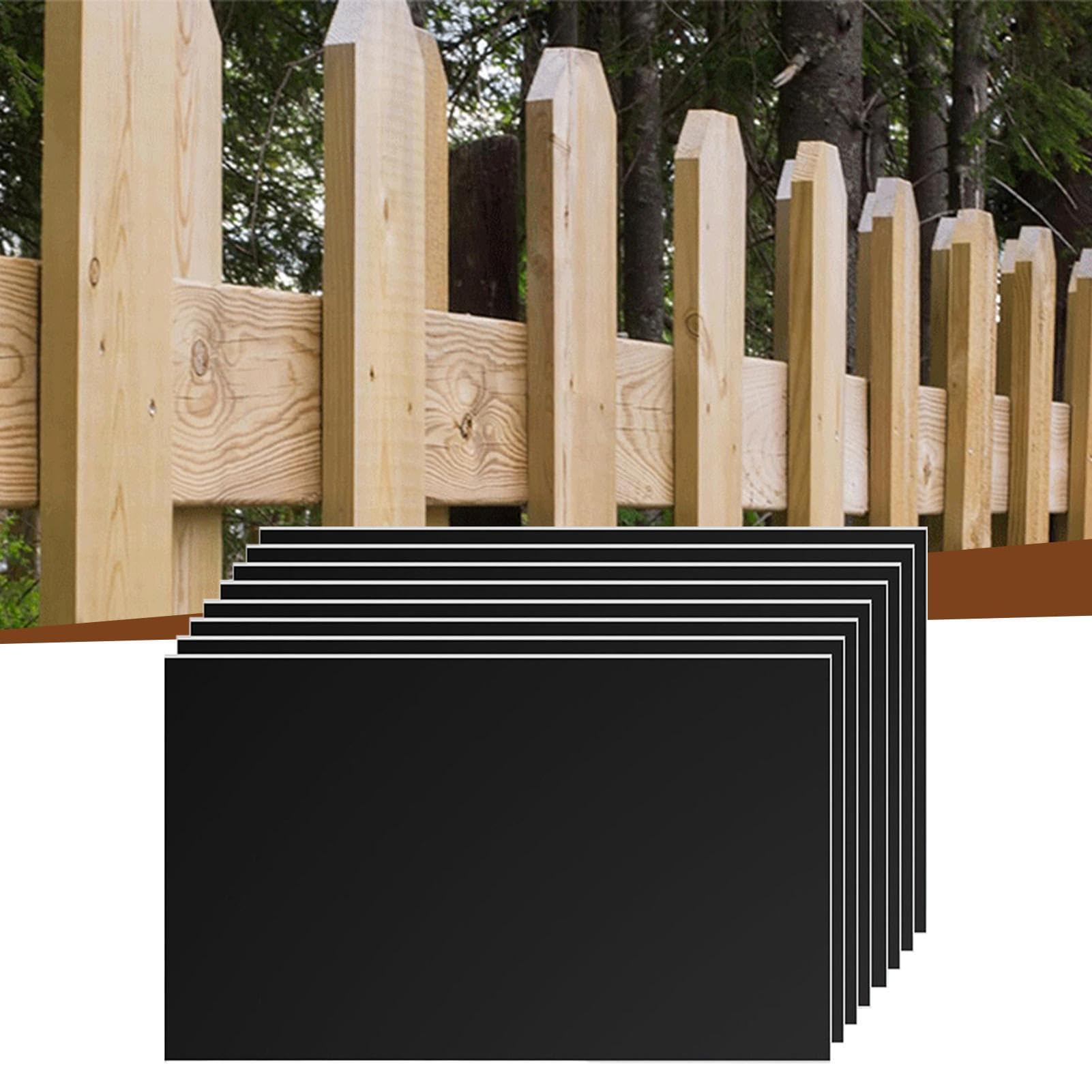Envoltura De Protección Para Postes De Madera: Paquete De 8 De Barrera Impermeables Para Cercas, Capa Autoadhesiva De Prevención De Putrefacción, Lámina Protectora De 42,5 X 26,5 Cm |
