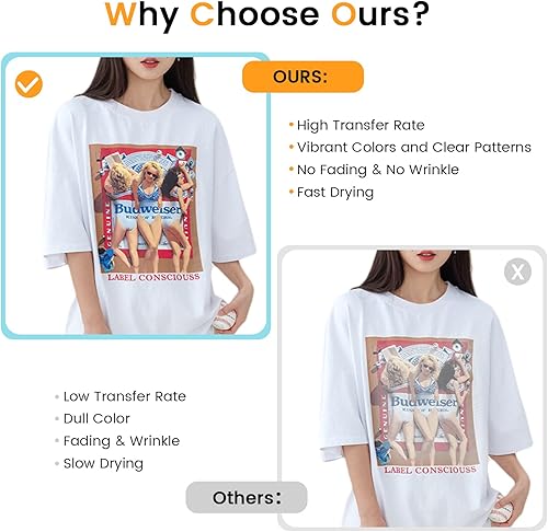 Miniatura 7 de HTVRONT Papel de sublimación 8.5x14 pulgadas - 30 hojas de papel de transferencia de sublimación compatible con impresora de inyección de tinta,