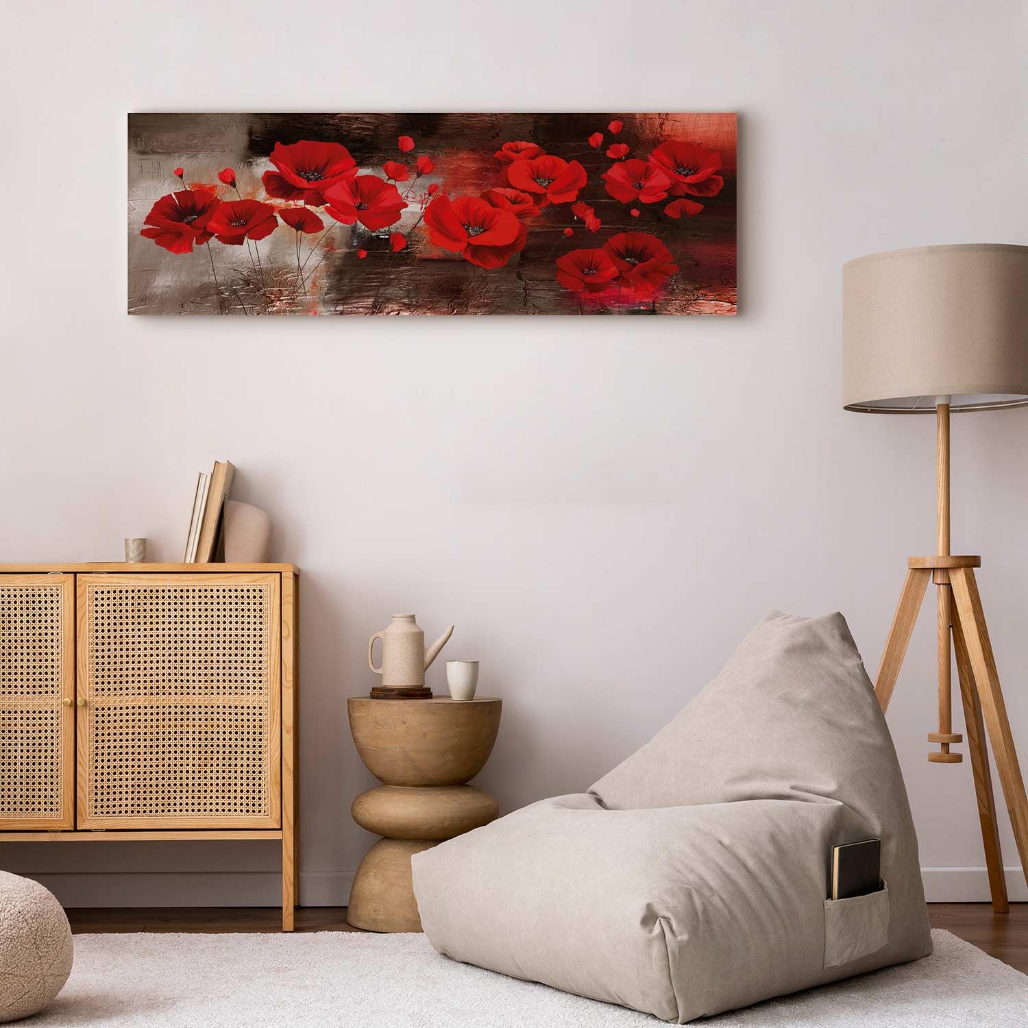 Novart Quadros Moderni Prato fiorito Papaveri - Set 4 Pezzi