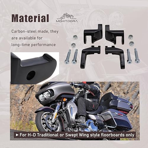 Miniatura 7 de MoKitDora Soporte de extensión de componente de control de pie de reubicación para el suelo del conductor para modelos Touring Electra Street Road