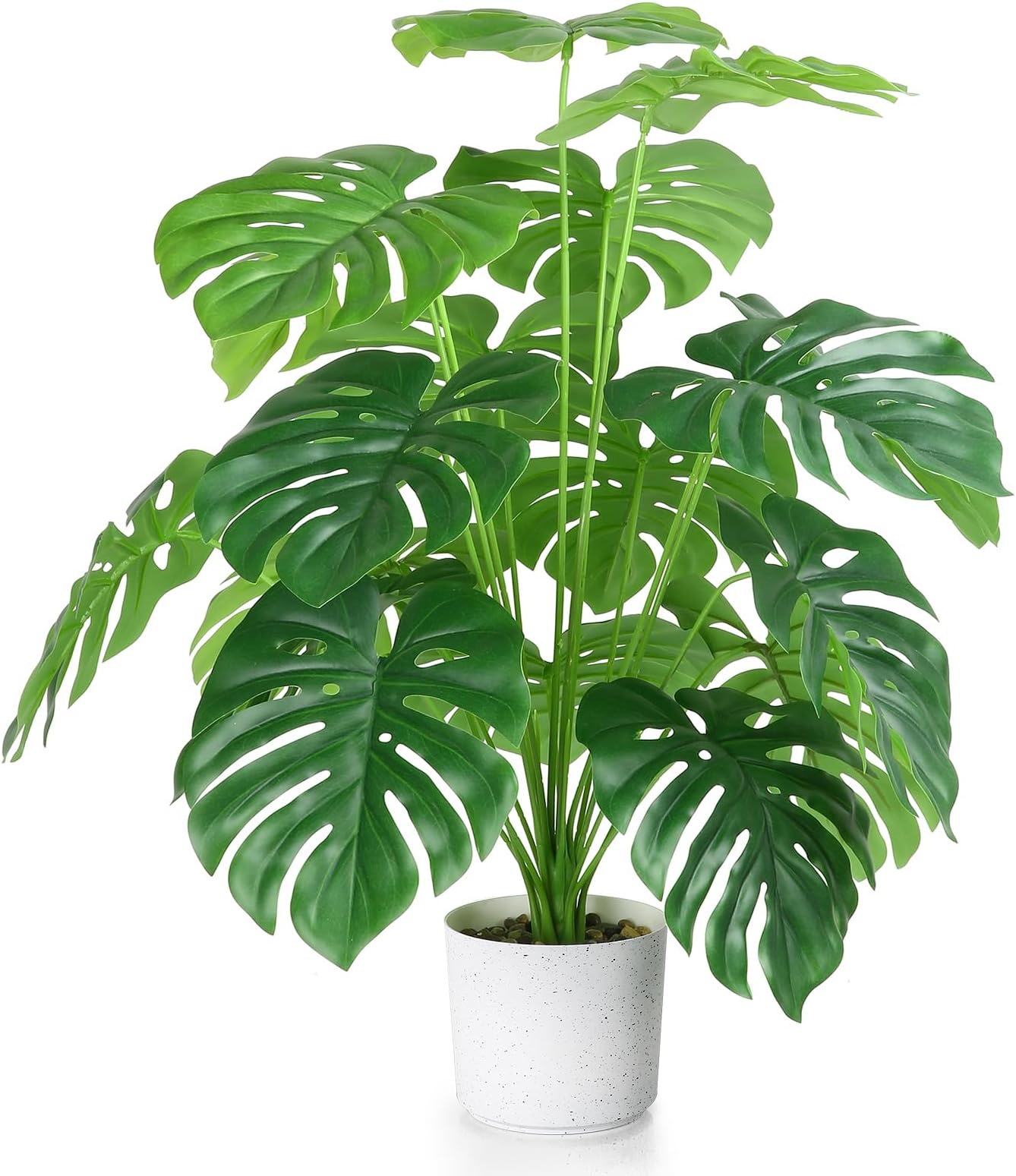 Sour Lemon 28" Fake Plants Large Tropical Palm Tree Artificial Monstera Faux Plant Tree in Pot for Indoor Outdoor Home Office Garden Decoration