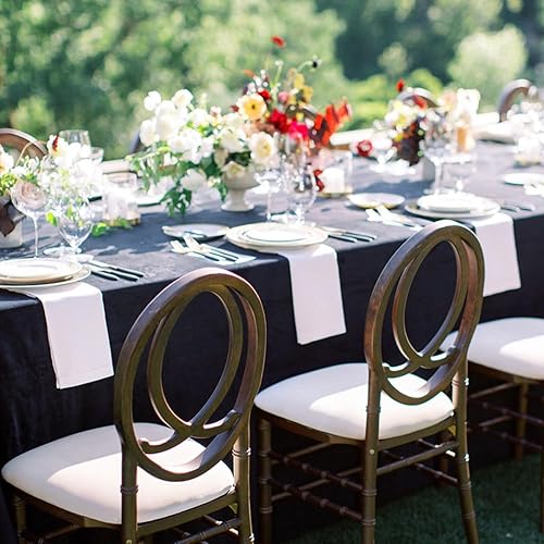 Miniatura 13 de Sancua Mantel cuadrado resistente a manchas y arrugas, lavable, de poliéster, decorativo de tela para mesa de comedor, fiestas de bufé y campamento,