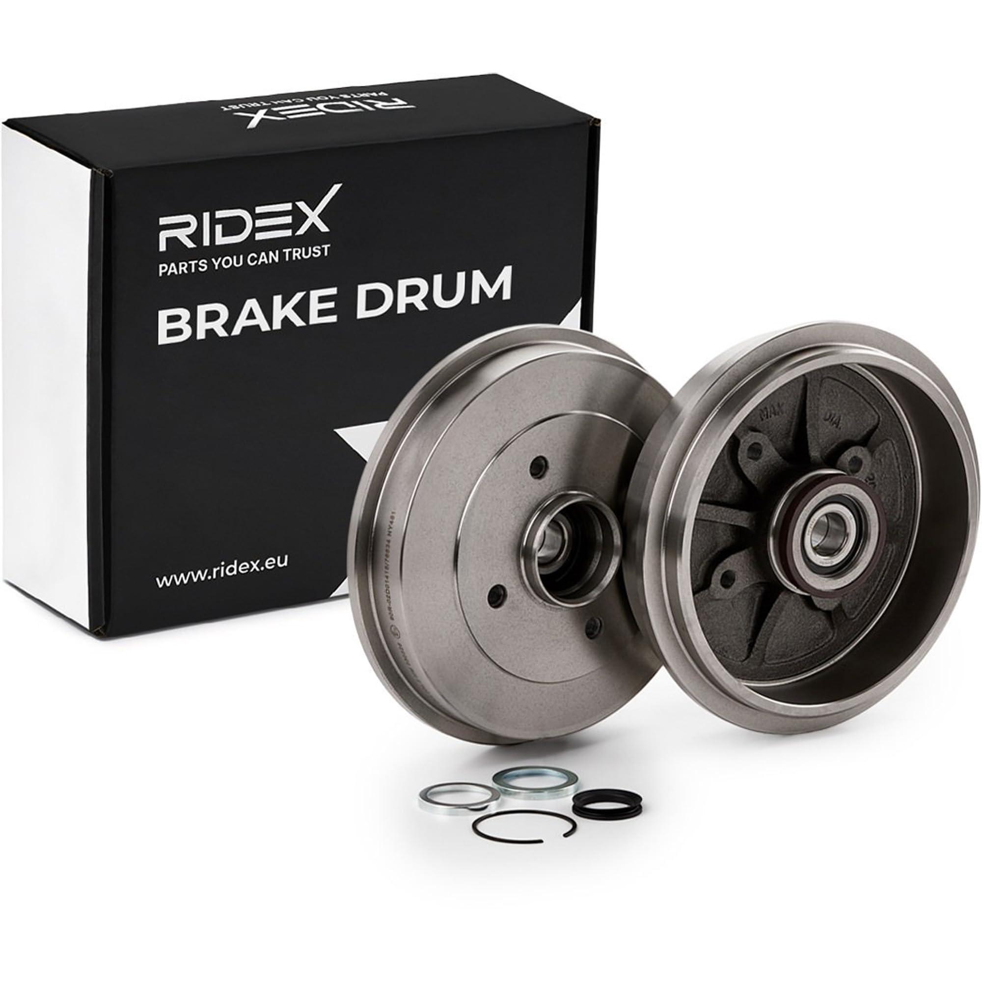 RIDEX 2x Tambour de frein Arrière Compatible avec PEUGEOT 206 3/5 portes 2A/C 424741 424745 424747