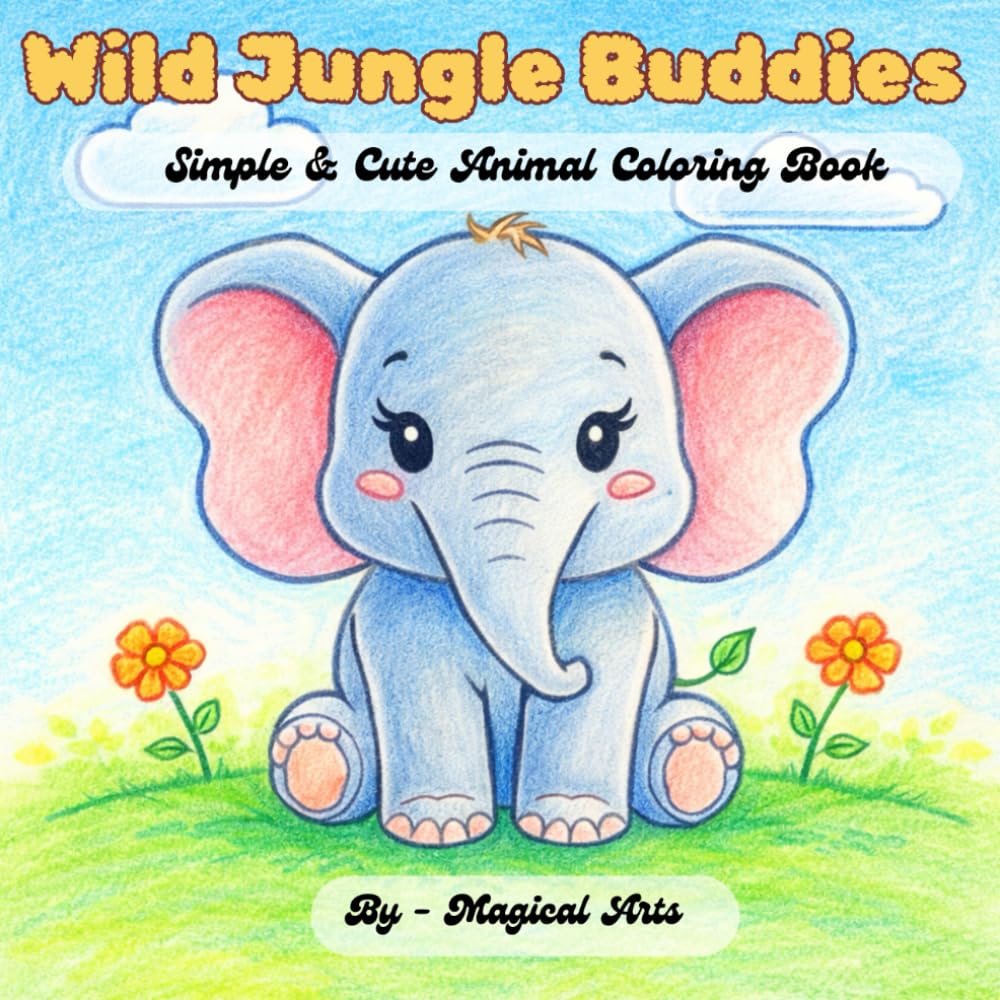 Wild Jungle Buddies: Simple & Cute Animal Colouring Book