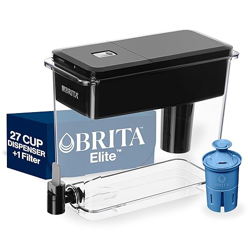 Brita Water Dispenser, UltraMax Elite Filter, Removes 99% of Lead, Includes 1 Filter, 27-Cup Capacity, Black - Elite - Black