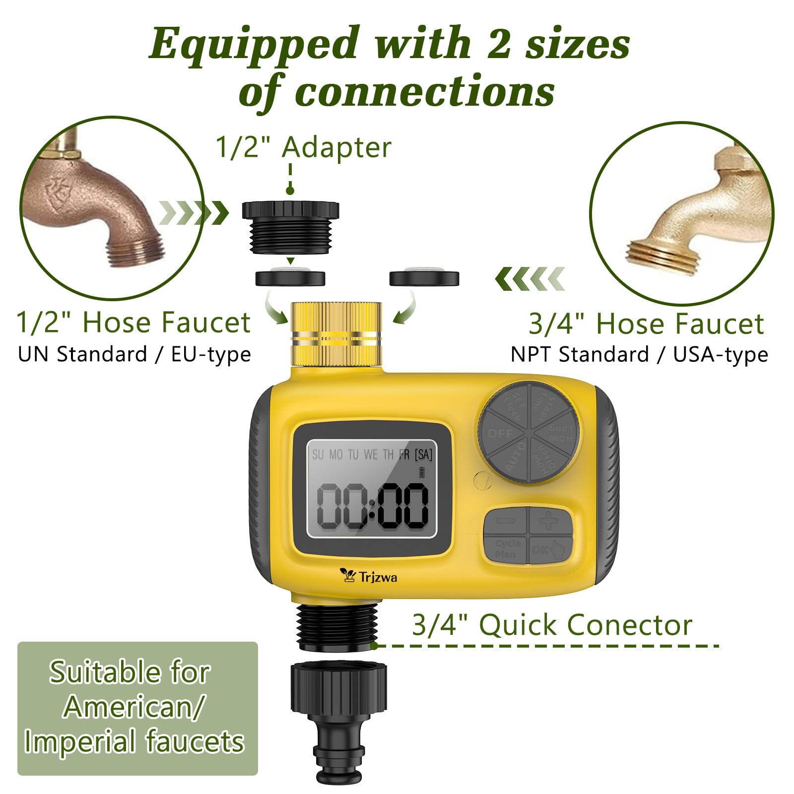 Programmateur Arrosage Automatique, 2024 Le Nouveau Minuteur Arrosage Automatique AVCE Écran LCD Bouton Manuel pour Un Réglage Facile Applicable de Arrosage Système pour Pelouse et Jardin