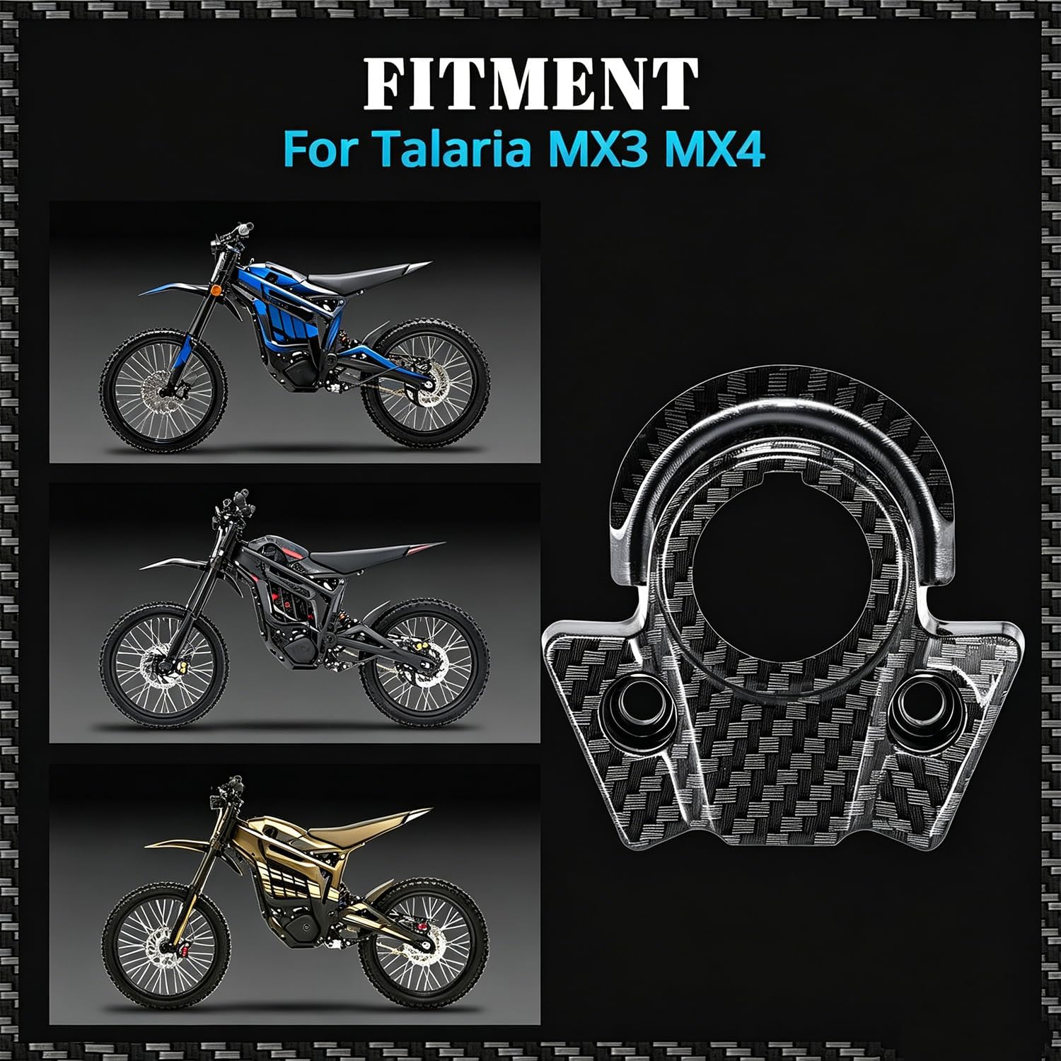 CHANGCHENG Electric Dirt Bike Ignition Switch Cover Carbon Fiber Pattern Starter Switch Cover Ignition Key Lock Cylinder Cover for Talaria Sting MX3 MX4 MX5