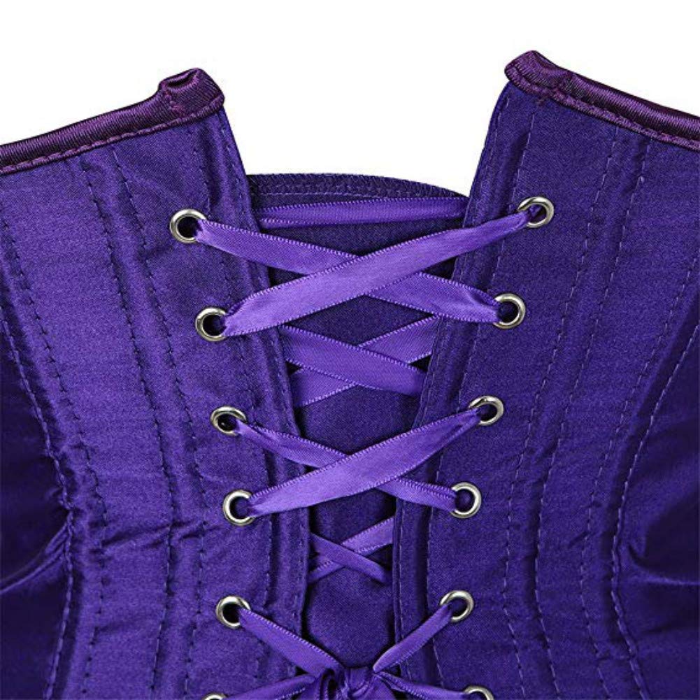 Kelvry Corsetto sottoseno da donna in raso con lacci Plus Size S-6XL