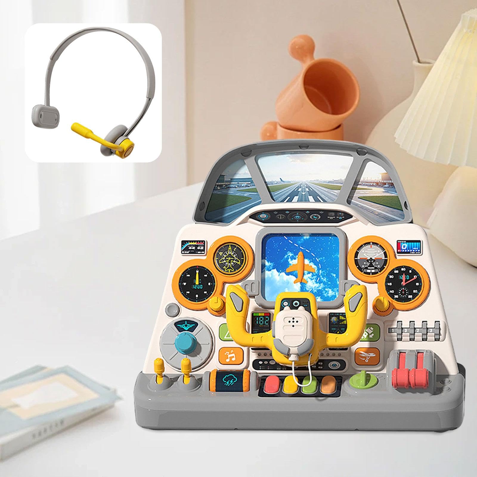 Tablero de Actividades Simulado para Cabina de Avión, Juguete Portátil para Regalo de Viaje para Niños