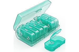 AUVON Extra Large 7-Day Pill Organizer with One-Side Large Opening Design