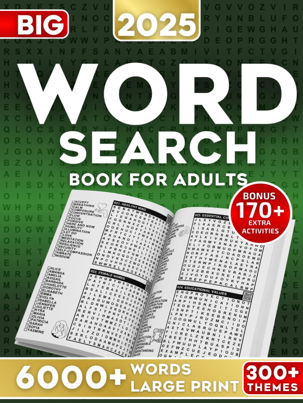 Word Search Book for Adults Large Print: 300+ Themed Puzzles with 6000+ Words – Fun Word Games for Adults, Seniors and Teens.