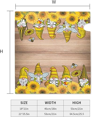 Miniatura 5 de Gnomo Bee - Cubierta magnética impermeable para buzón, panel de madera de girasol, fondo para buzón para decoración del hogar, jardín, 21 x 18