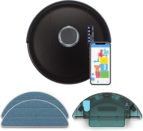 bObsweep PetHair SLAM - Robot aspirador con trapeador húmedo y seco, mapeo LiDAR avanzado con mapa editablezonas sin barrido, compatible con