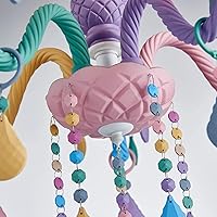 Vista 4 de Shrine Lámpara de araña moderna de 5 luces, diseño de caramelo colorido, perfecto para dormitorio, sala de estar, comedor, habitación de los niños