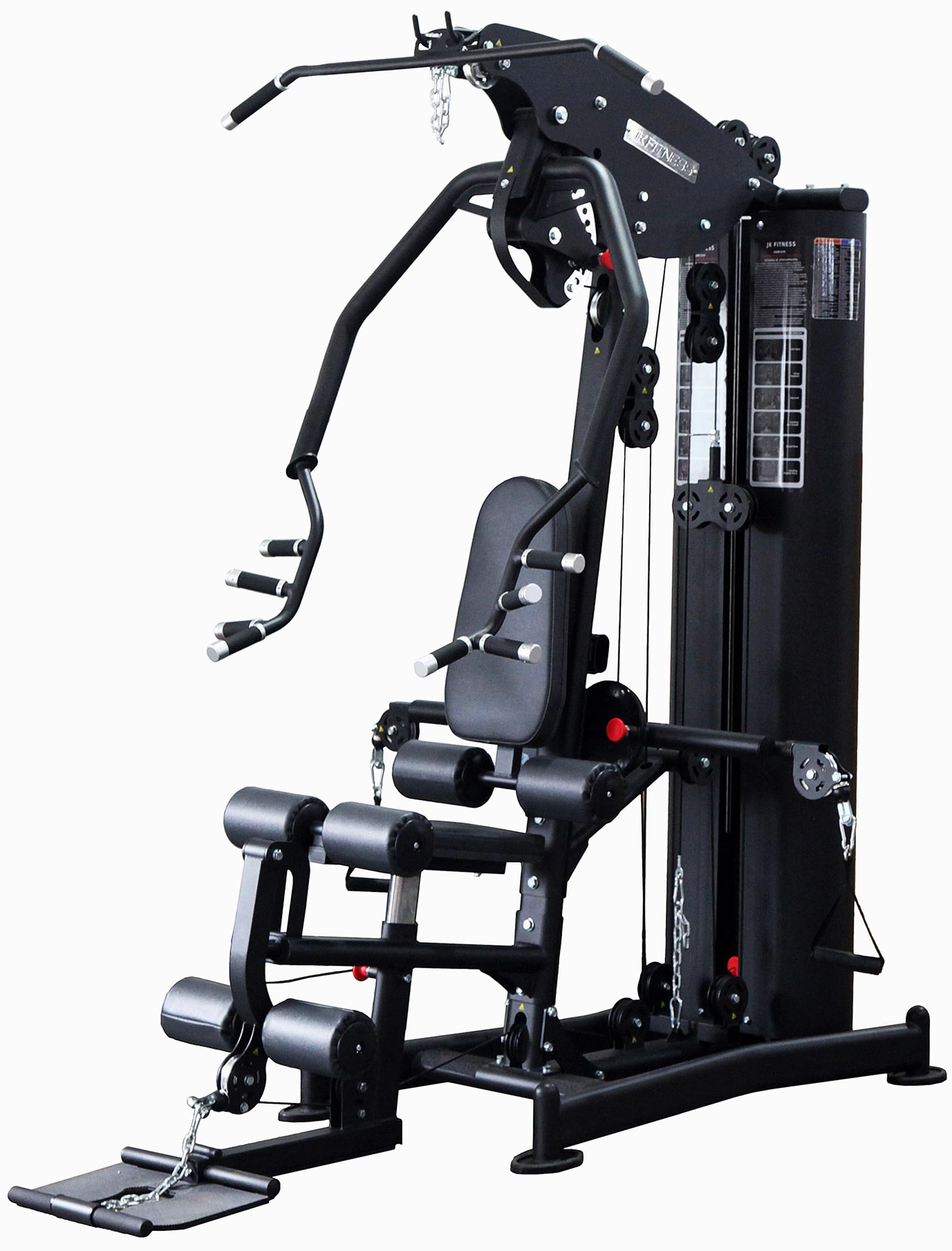 JK Fitness【Stazione Multifunzione JK6180 Pacco Pesi 100 kg】Palestra Completa Chest Press-Butterfly-Row, Lat Machine, Cable Cross, Leg Extension & Curl, Fly Arms 7 Posizioni, Peso Utente Max 160 kg