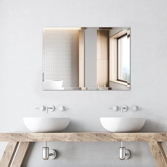 Beauty4U Rectangular Frameless Wall Mirrors24 x 36" Frameless Beveled