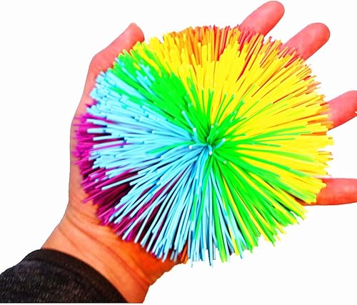 Miniatura 2 de Pelota grande de silicona para jugar malabarismos esponjosa de 4.5 pulgadas, diseño de mono (arcoíris)