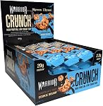 Warrior Crunch - High Protein Bars - 20g Protein Each Bar - Low Carb, Low Sugar Snack - 12 Pack x 64g - Dark Chocolate Peanut Butter