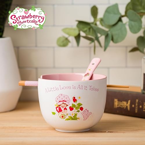 Miniatura 164 de Silver Buffalo The Powerpuff Girls Girl Power Featuring Blossom, Bubbles, and Buttercup Ceramic Ramen Noodle Rice Bowl with Chopsticks, Microwave