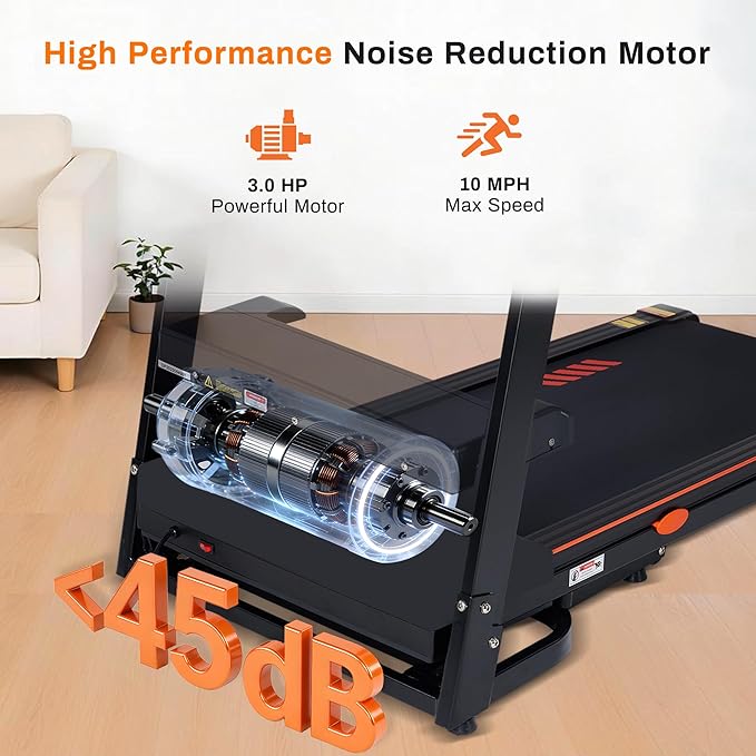 Caminadora Eléctrica Plegable con Inclinación Automática 15 Niveles 3 HP 300 Lbs Negro miniatura 8