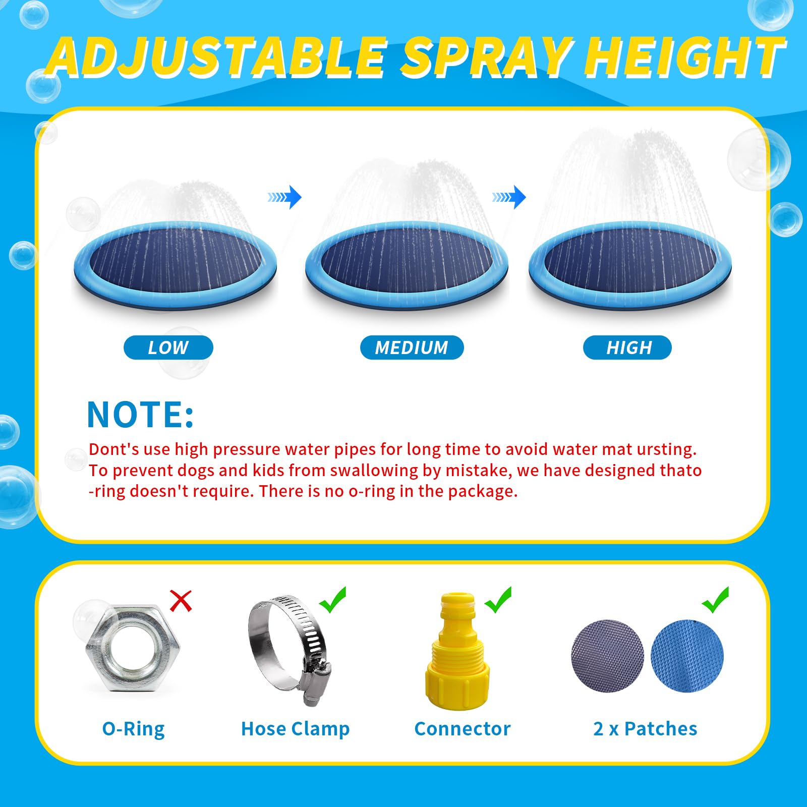 Alfombra De Agua Para Perros De 100 Cm – Splash Pad Plegable Y Antideslizante, De PVC Grueso 0,5 Mm, Ideal Para Perros Y Niños En Verano, Fácil De Usar