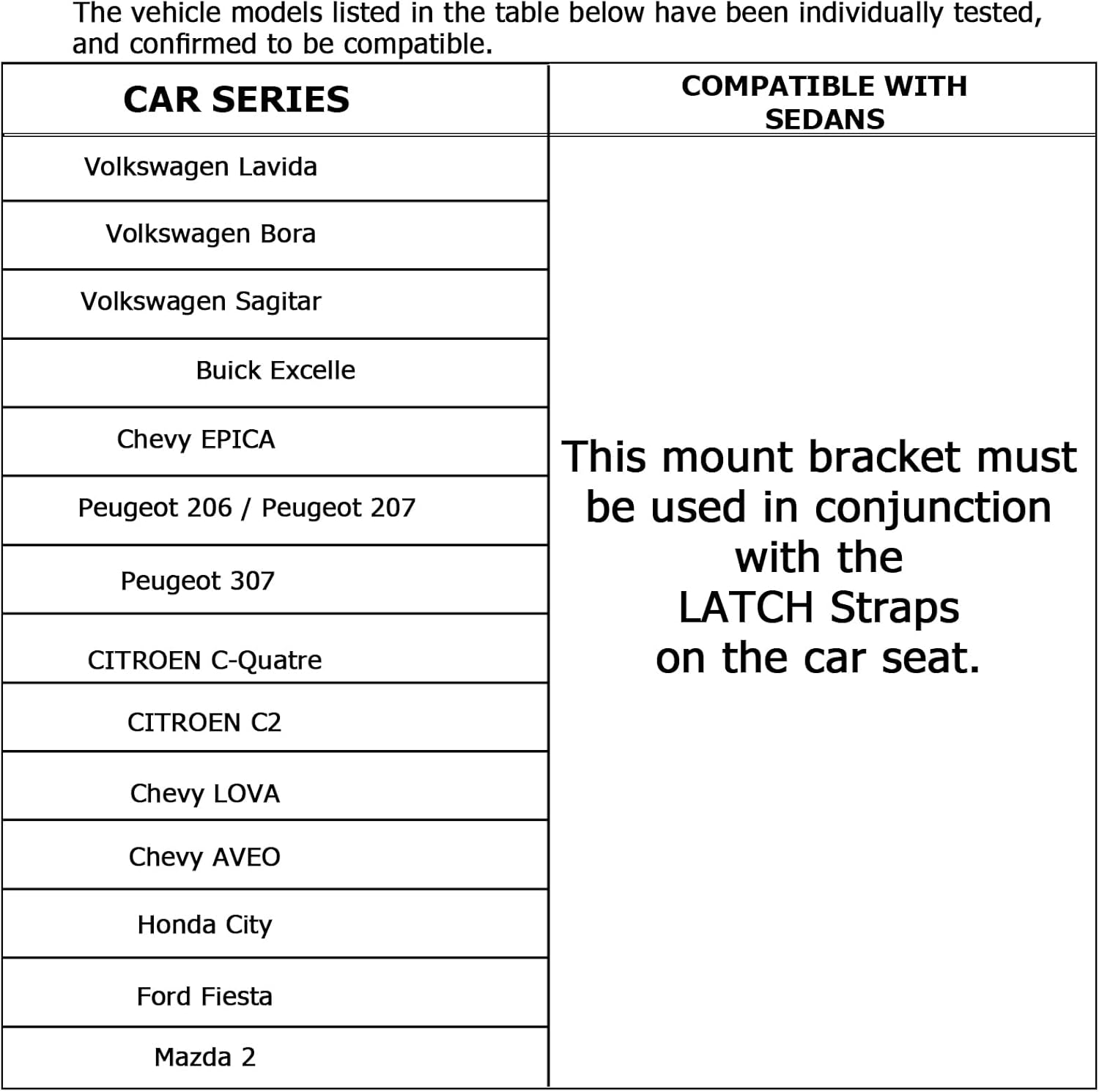 Universal Car Seat Mount Bracket Child Safety Tether Anchor Kit Universal ISOFIX Bracket Seat Latch Interface for Most Sedans, Increased Steel Strength, 330*68*134mm, with Fixed Band