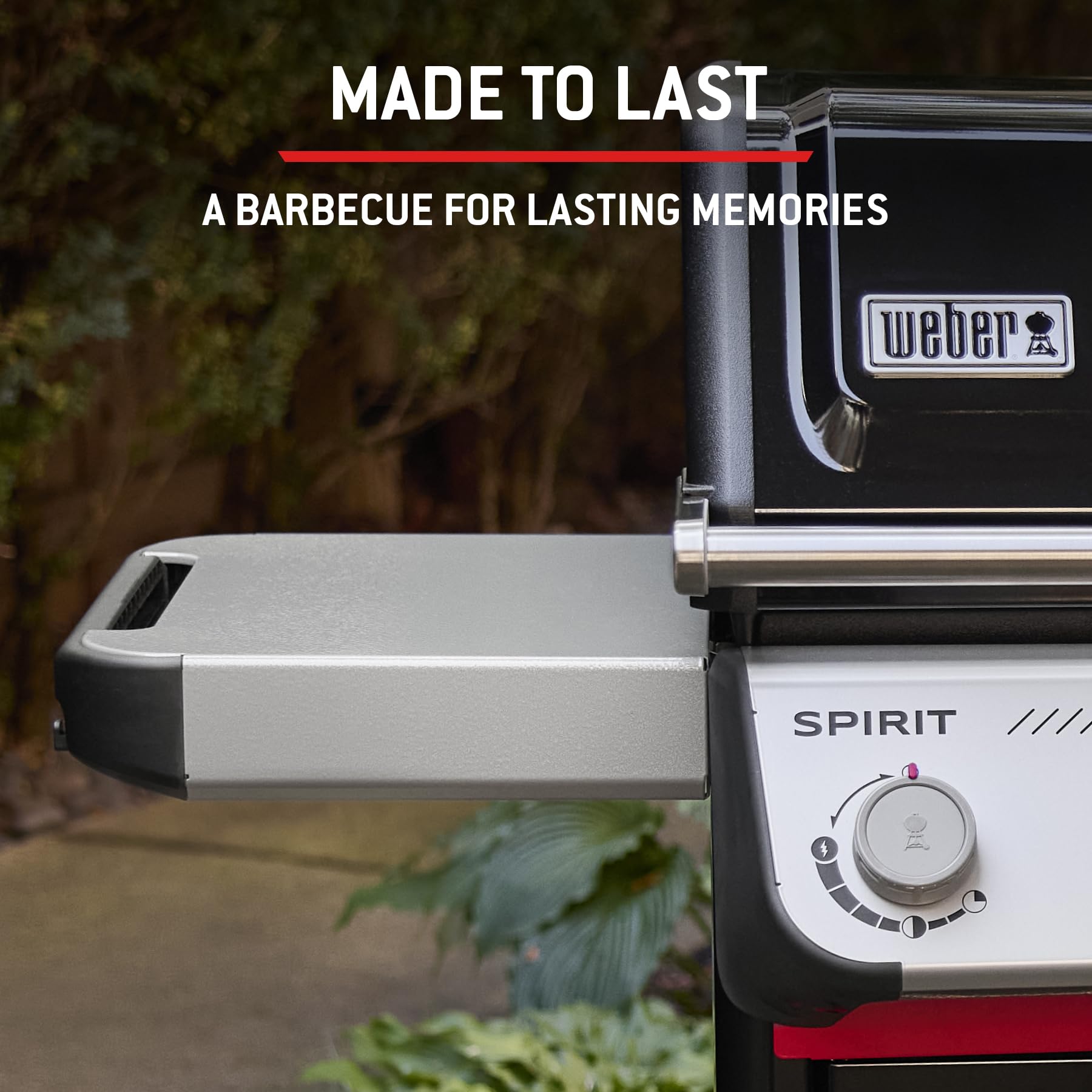 Weber Spirit E-410 barbacoa de gas, 4 quemadores, superficie de cocción de 51 x 46 cm, termómetro en la tapa, 2 ruedas - Negro/Plata (1500891)