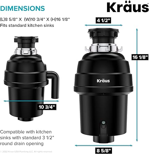Miniatura 9 de KGUW1-33WH-100-100 Bellucci - Fregadero de cocina compuesto de granito bajo montaje de 32 pulgadas en blanco con WasteGuard de 1 HP para eliminación