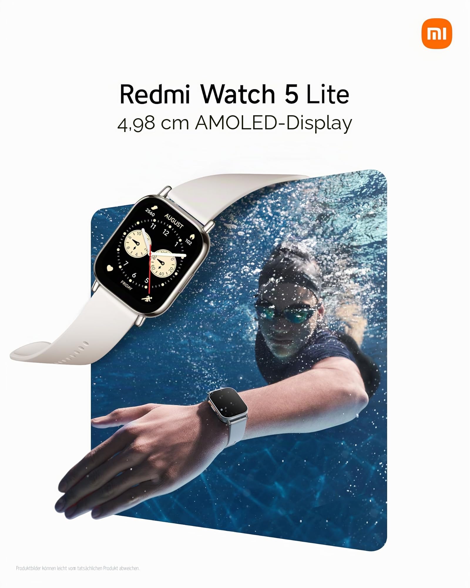 Redmi Watch 5 Lite Smartwatch 1.96" AMOLED Display 18 Tage Akku GPS 5ATM Wasserdicht Schwarz