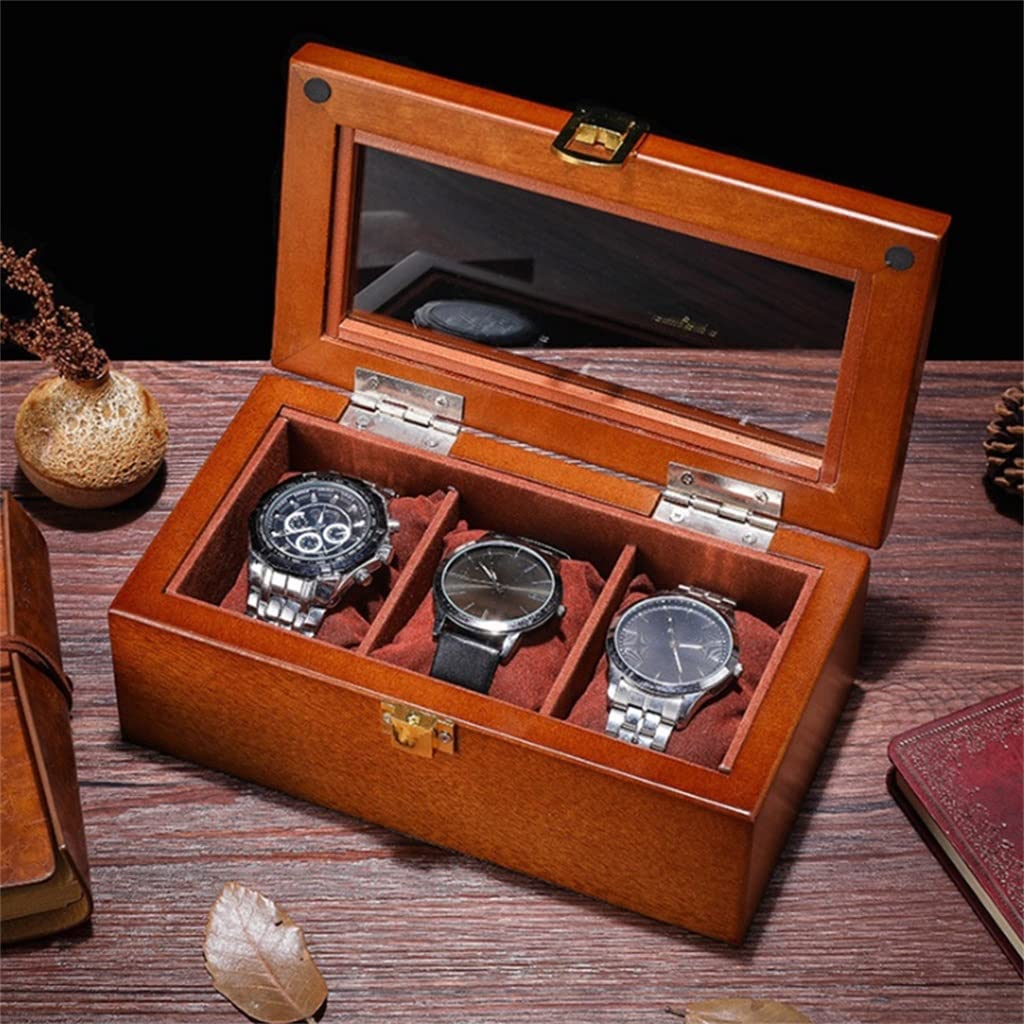 XBTGS Caja organizadora de relojes de madera, caja de madera, caja de madera, caja de almacenamiento de relojes de moda, cajas de regalo, caja de joyería, caja de joyería