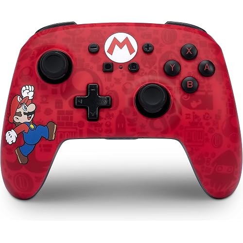PowerA Enhanced Wireless Controller for Nintendo Switch - Here We Go Mario, Nintendo Switch - OLED Model, Nintendo Switch Lite, Gamepad, game controller, Bluetooth controller (Amazon Exclusive)