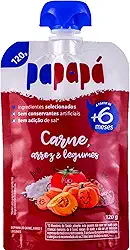 Papapá, Papinha infantil, Sabor Carne, Arroz e Legumes, 120g, Vermelho