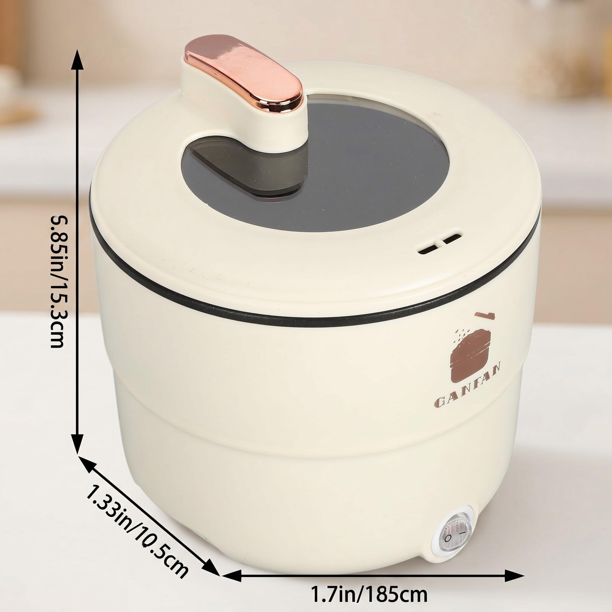 Olla arrocera eléctrica, olla eléctrica multiusos anti-combustión de 1,8 litros para sopa de fideos para cocinar más saludable (enchufe de la UE)
