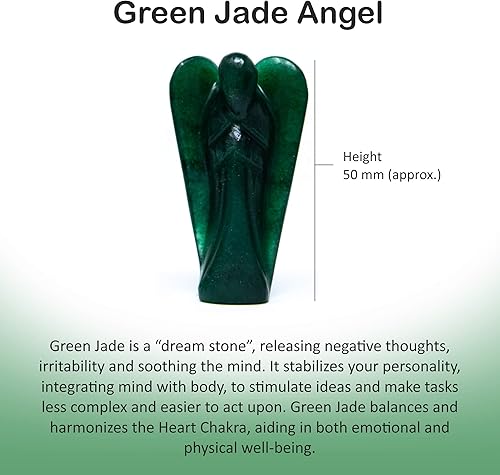 Miniatura 7 de Wonder Care - Cristal de cuarzo de bolsillo de ángel de la guarda, piedra preciosa natural de la paz reiki curativa de Navidad (1.5-2 pulgadas)